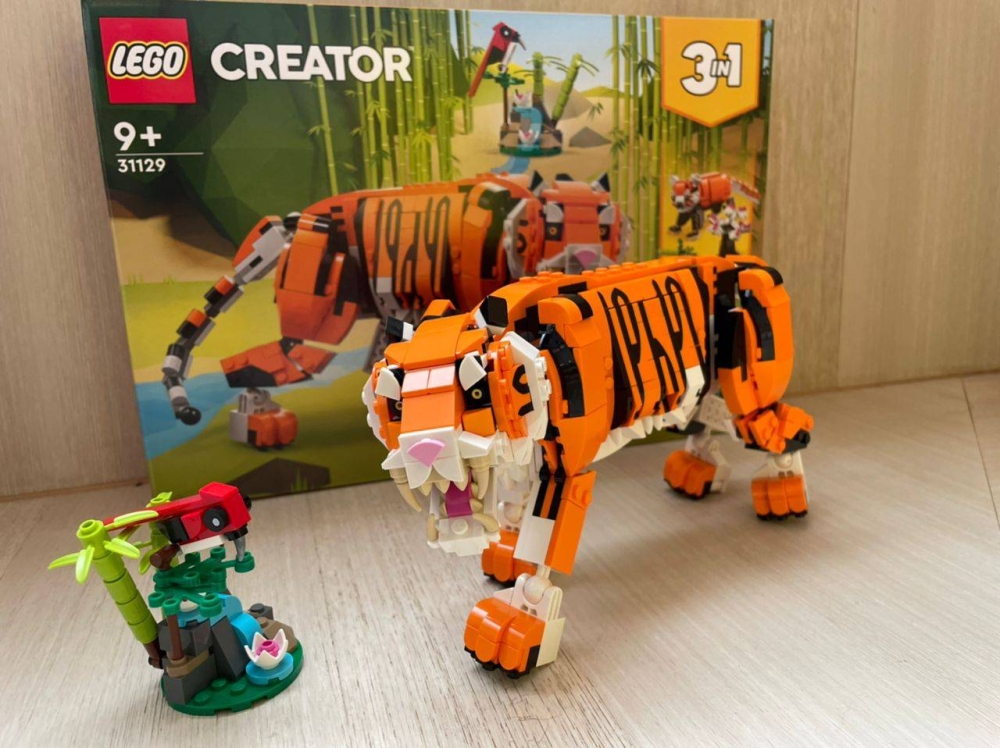 配合2022农历新年，LEGO推出两款积木套装，其中一款是“过年习俗迎新岁”，还原新年习俗场景；另一款则是属于Creator 3 in 1系列的“威武老虎”。-陈亿佩摄-