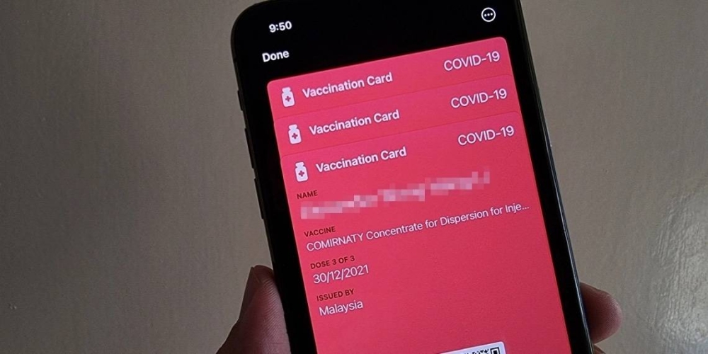 随着欧盟已经承认MySejahetera应用程序的新冠病毒接种疫苗数码证书。-图摘自Soya Cincau-