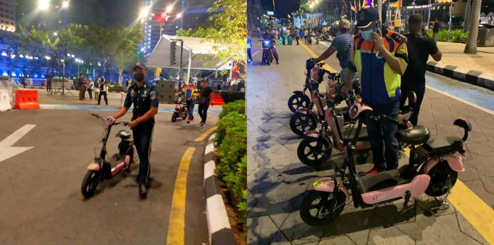 吉隆坡市政局官员上周六（4日）在独立广场展开执法行动。-图摘自吉隆坡市政局脸书/精彩大马制图-