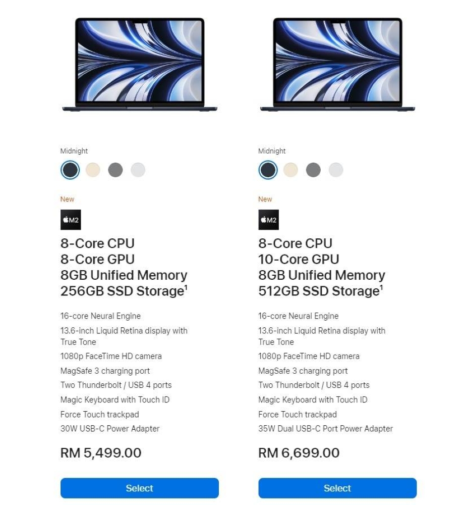 RM5499起！新款M2芯片MacBook Air今晚开卖| 追新| 精彩大马