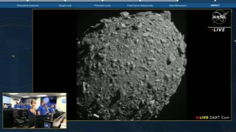 美国太空总署（NASA）的“双小行星改道测试（DART）”成功撞击小行星迪莫弗斯。-摘自NASA官网-