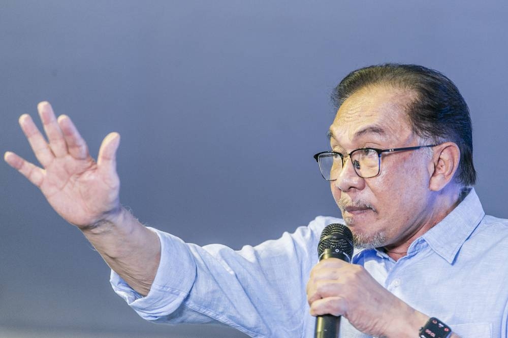 安华说，国阵现在解散国会举行大选，并不是为了还政于民，而是自身利益。-Hari Anggara摄-