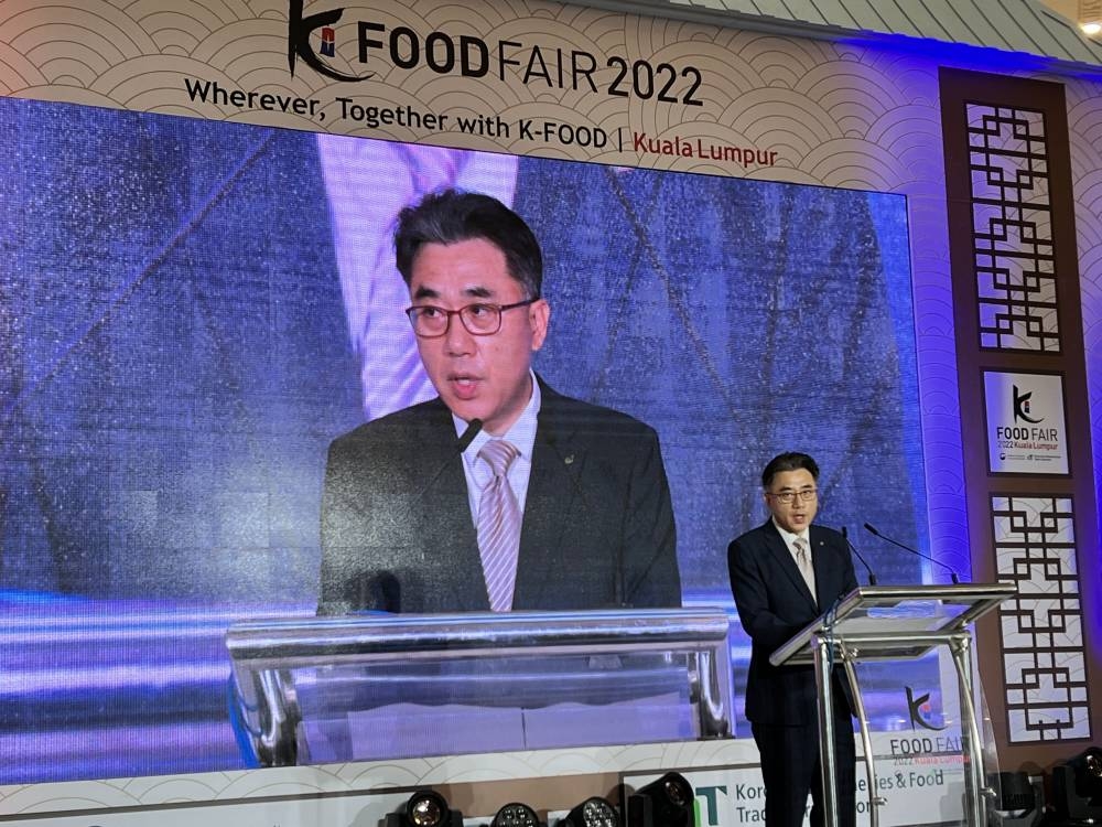 韩国农水产食品流通公社董事总经理Jang Jae Hyung表示，今年的韩国食品展不仅会面向消费者，更会为商家带来一系列的活动。-庄礼文摄-