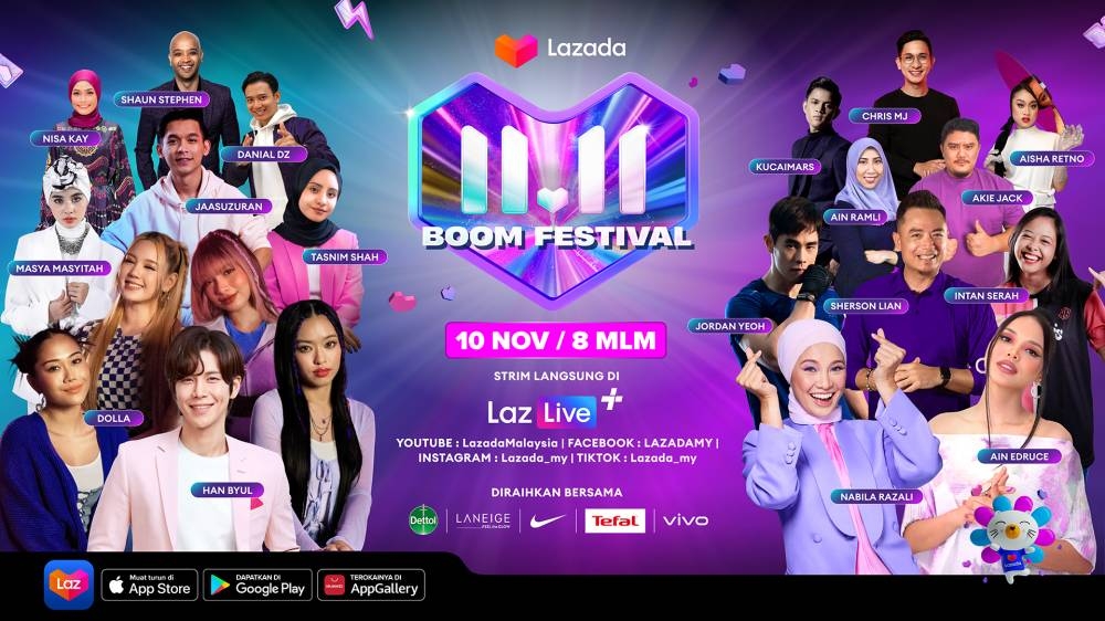 参与LazLive 的明星们包括名厨Sherson Lian、美容大师Tasnim Shah、电竞冠军 Jaasuzuran、健身专家Jordan Yeoh,以及深受喜爱的女团Dolla。-Lazada提供-