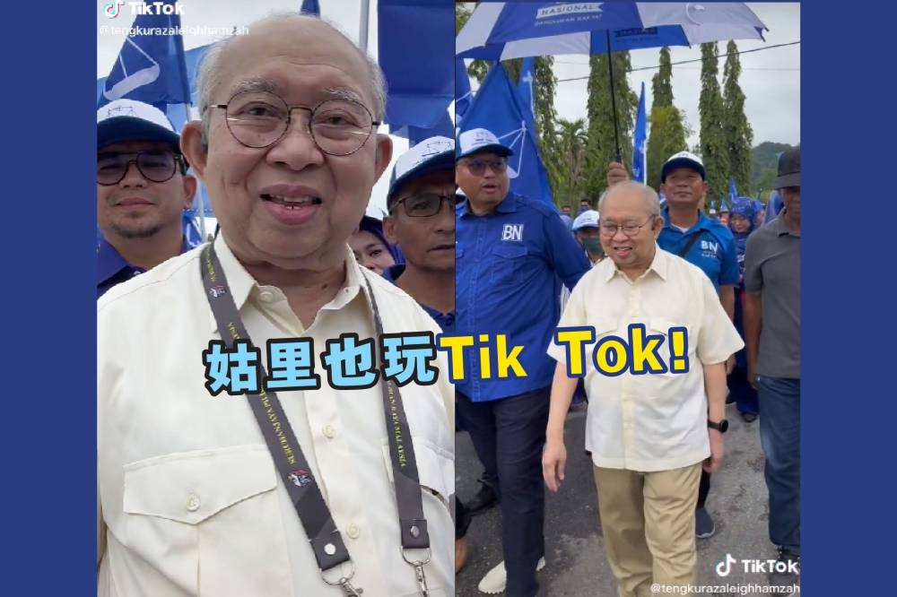 东姑拉沙里开通Tik Tok账号，以吸引更多选民支持。-图取自Tik Tok视频-