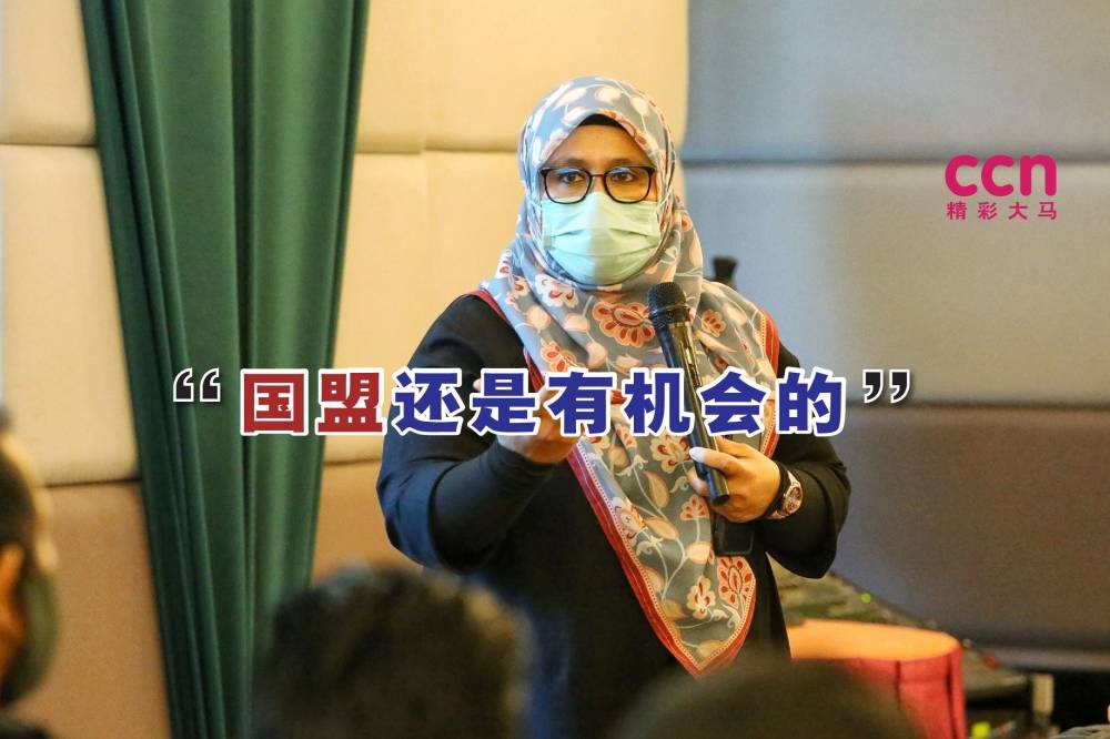 玛丝艾米雅蒂说，若国盟一开始就觉得国阵会再完胜，就不会上阵本届大选了，而且从选民的反应来看，国盟还是有机会的。-Choo Choy May摄-