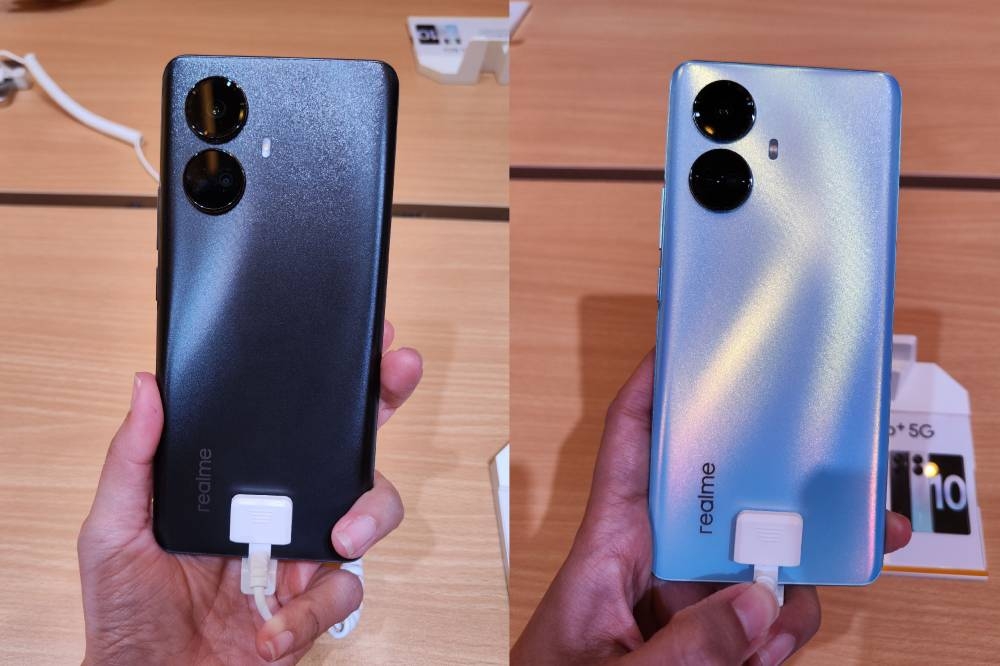 Realme 10 Pro 5G有黑色（左图）和星曜之光。-刘家仪摄/精彩大马制图-