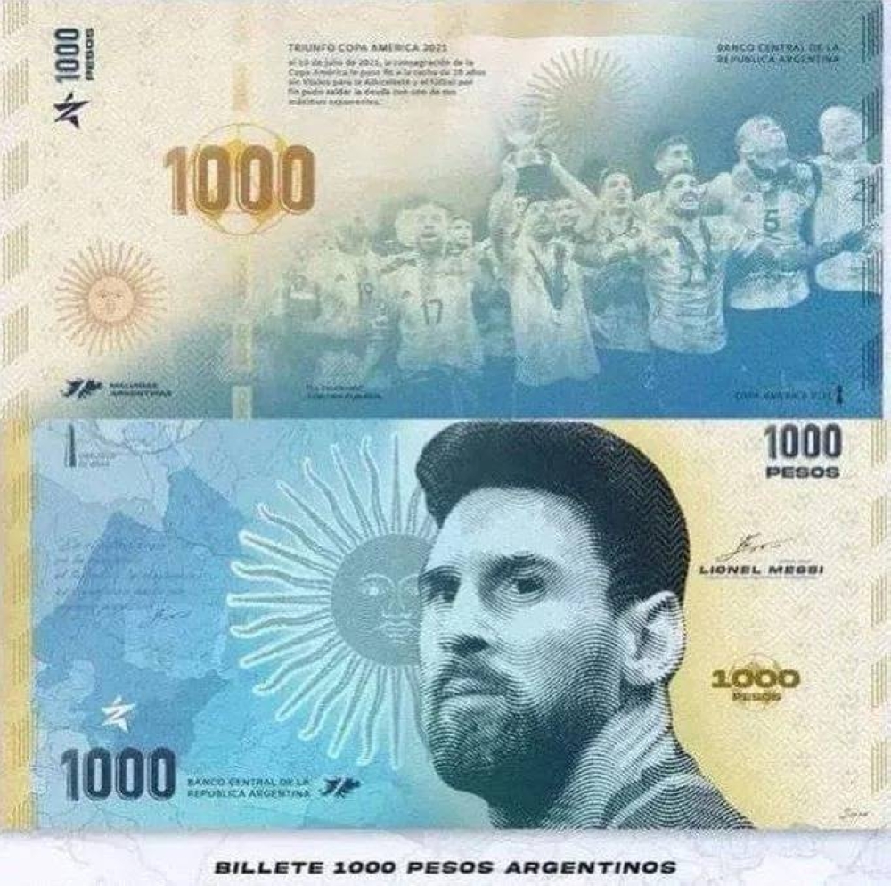 歌颂第3次赢世界杯贡献！传阿根廷央银拟发行梅西纪念钞| 体育| 精彩大马