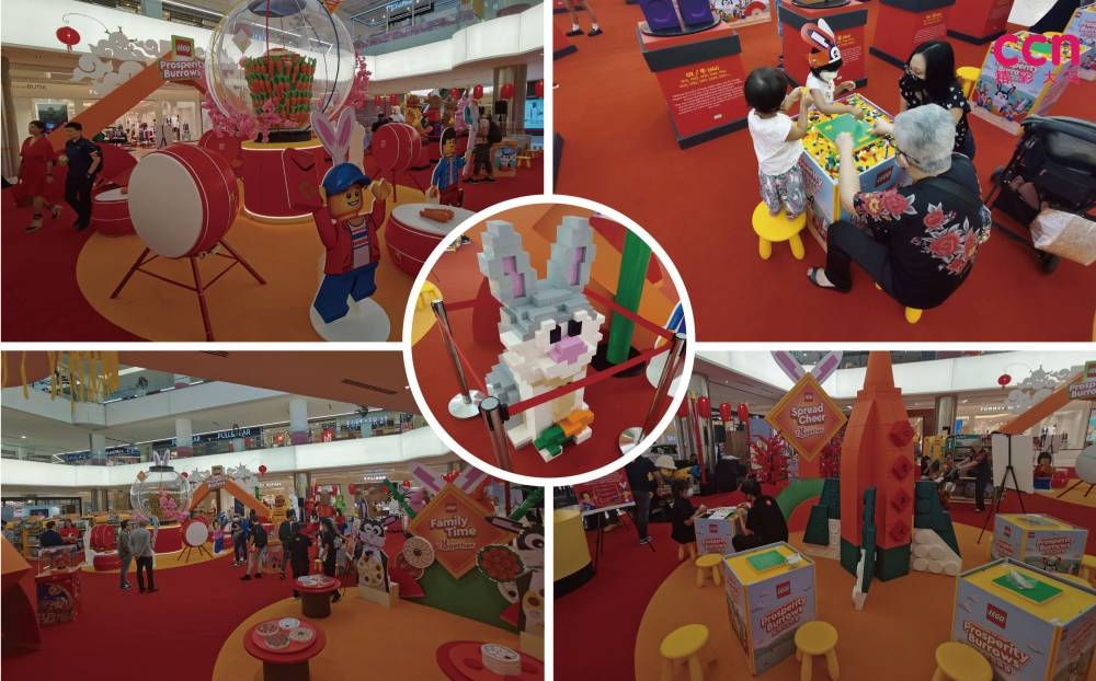 你可在兔洞乐迎新春活动中，参与5项小游戏收集胡萝卜贴纸以兑换乐高玩具。-庄礼文摄-
