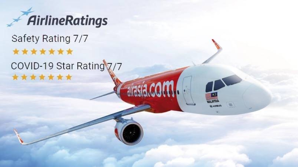 安全航空专家通过airlineratings.com宣布，亚航在飞行安全和防疫标准两个领域都获得7/7星的最高评级。-摘自AirAsia官网-