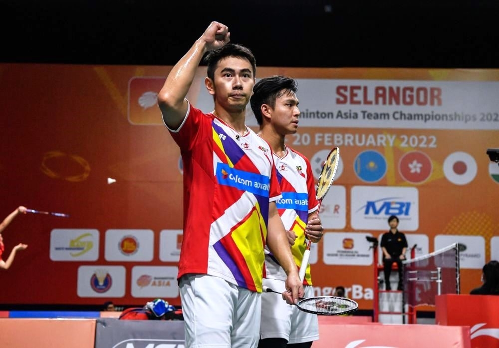 吴世飞（左）与诺伊祖丁拆伙后，搭档新人将会失去世界排名，因此无缘在今年劳动节展开的巴黎奥运积分周期中争取入场券。-马新社-