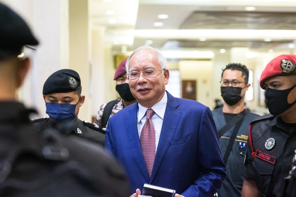 纳吉申请司法检讨，挑战联邦法院维持挪用SRC国际公司4200万令吉案的定罪和判刑决定，联邦法院择定于3月31日作出裁决。-SAYUTI ZAINUDIN摄-