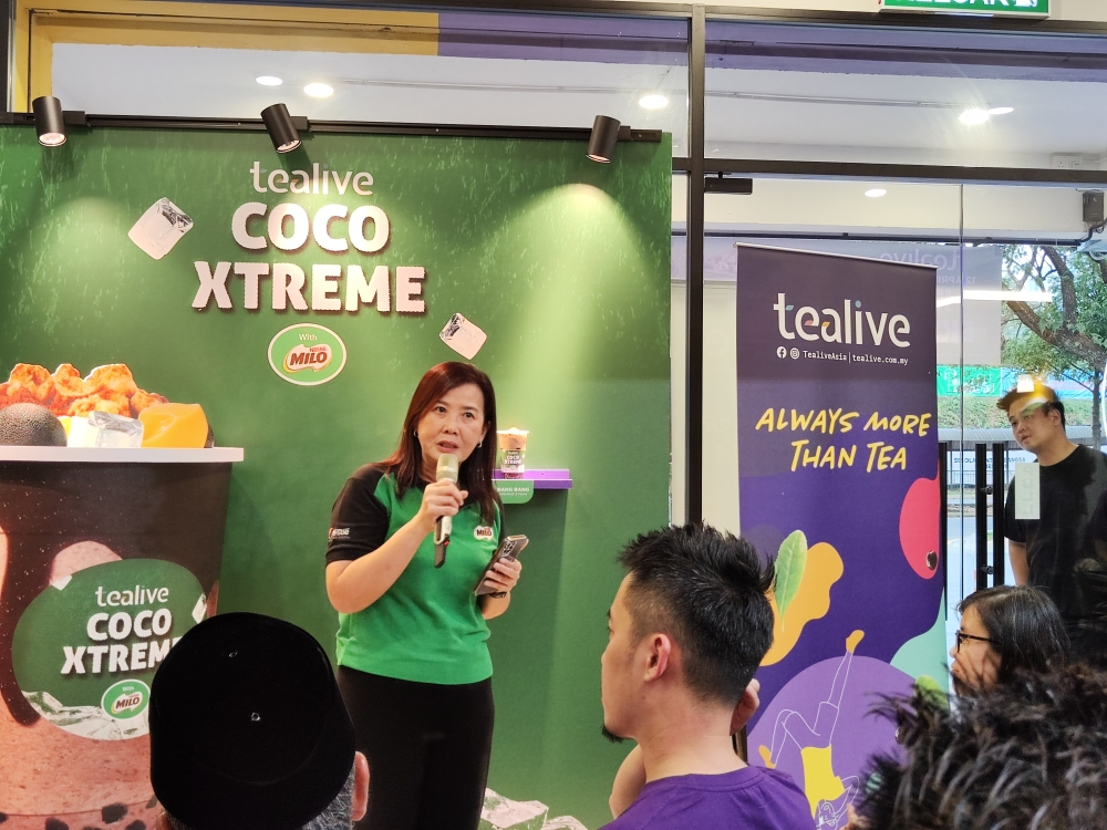 叶焕丽表示，通过这次合作，他们非常高兴看到顾客们能以更生活化的形式享受美禄。-刘家仪摄-