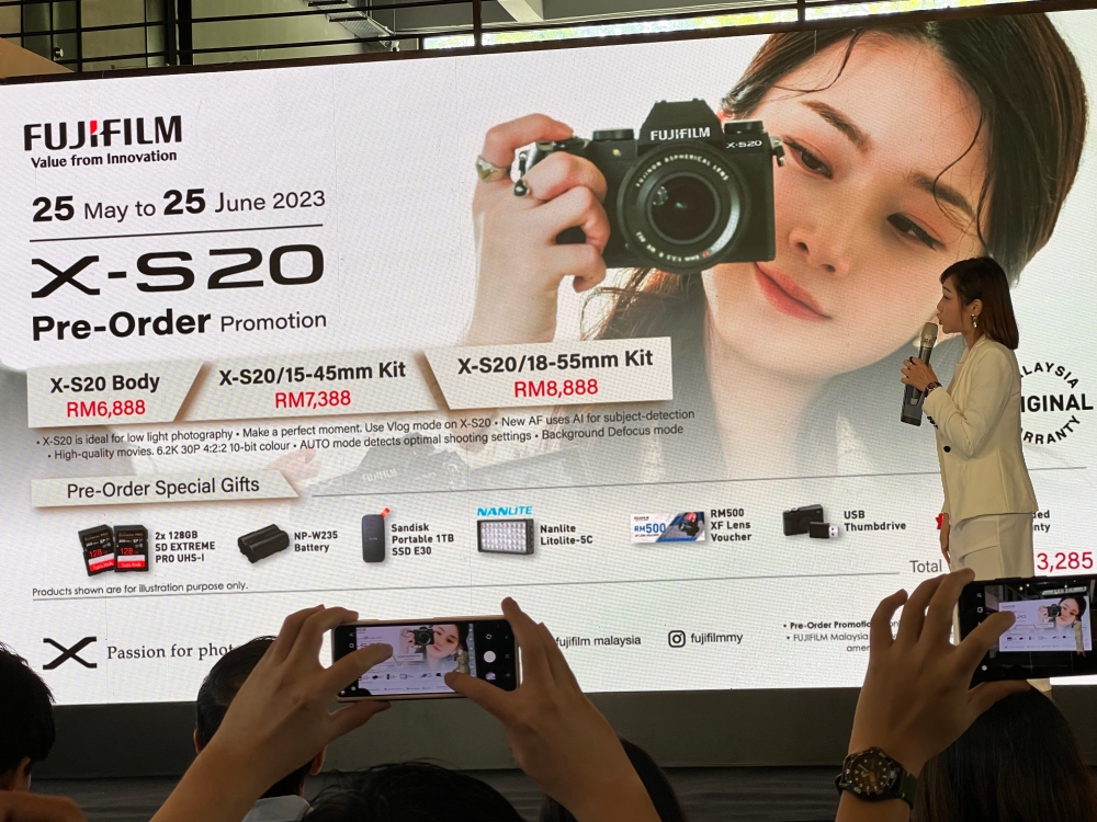 Fujifilm X-S20将于5月25日至6月25日开放预购，机身的售价为6888令吉。-庄礼文摄-