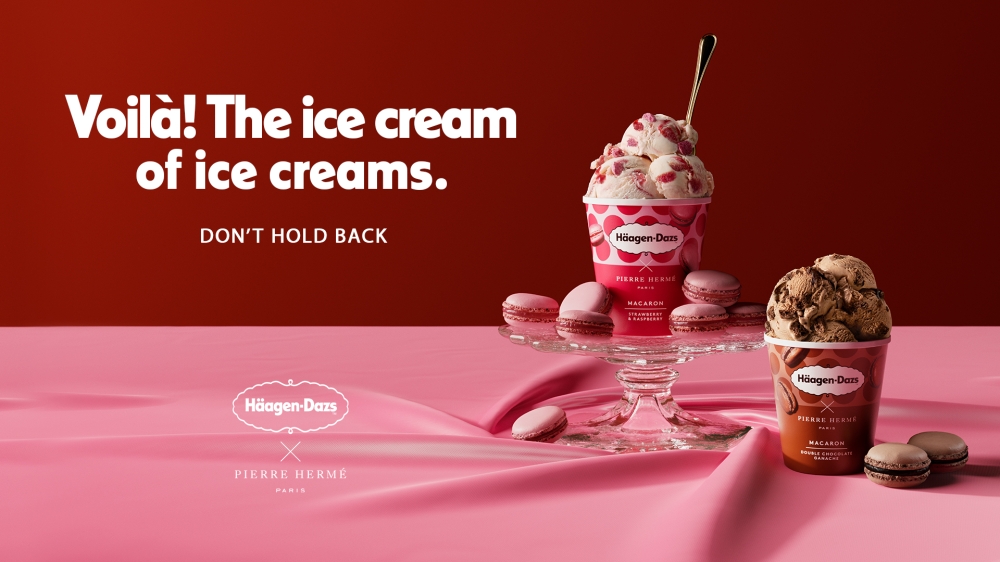 Häagen-Dazs X Pierre Hermé系列马卡龙口味冰淇淋是展示前者工艺精湛的绝佳方式。