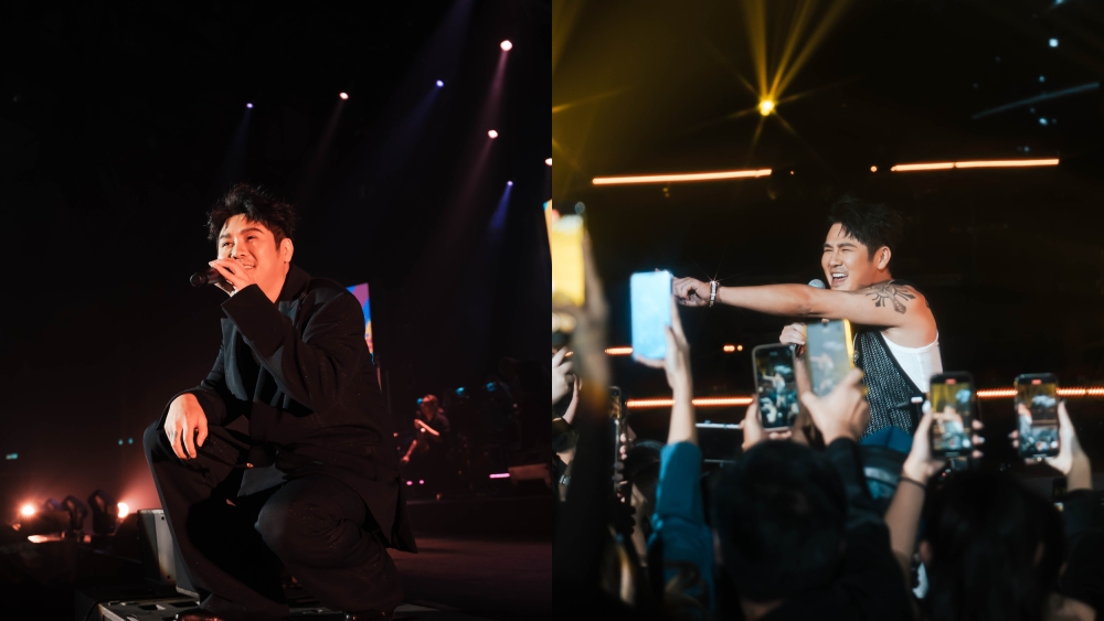 为了与粉丝近距离接触，曹格在舞台左右跑跳，甚至还走进观众席。-星艺娱乐提供-