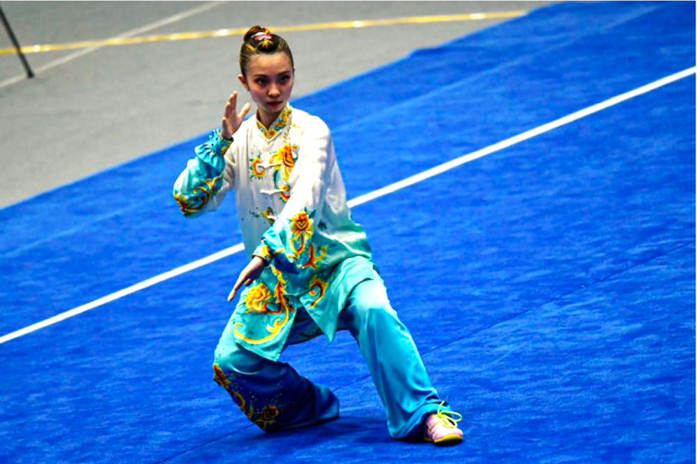 曾思宝在本届世界大学运动会的女子太极拳赛项，武出我国首枚奖牌。-马新社-