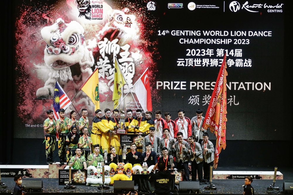 世界狮王争霸战决赛落下帷幕，新加坡艺威体育会B队和A队分别拿下冠军和季军，而雪兰莪双溪威群乐体育会则当榜眼。-Sayuti Zainudin摄-