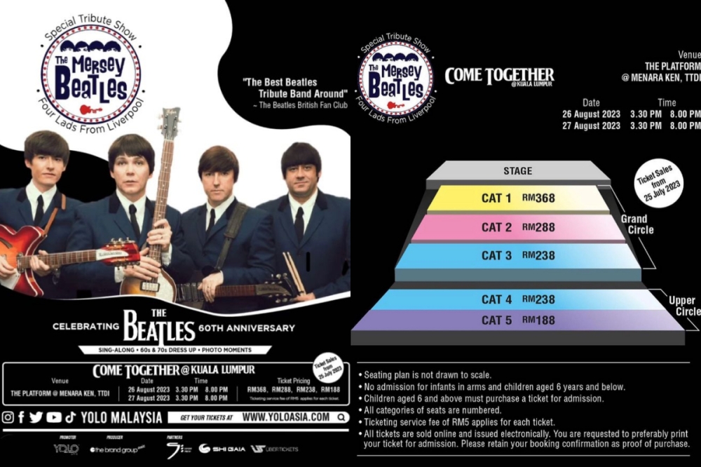 默西之声披头四乐队将于8月26日来马开唱。-摘自默西之声披头四乐队的脸书/精彩大马制图-