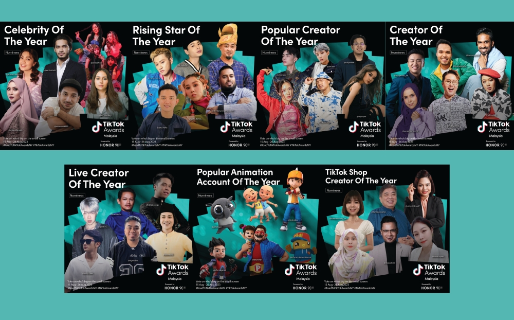  7个全民奖组分别为年度新星、年度名人创作者、年度人气创作者、年度直播创作者、年度最佳创作者、年度热门动画帐号，以及年度TikTok商店创建者。-TikTok供图-