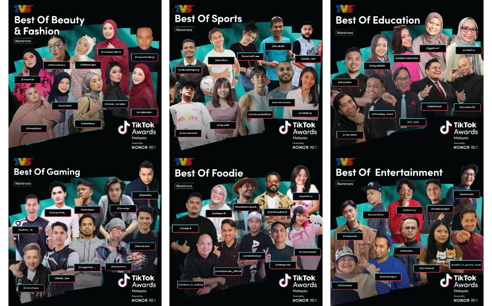 评审团奖入围名单六大类组包括美妆、教育、娱乐、运动、游戏及美食。-TikTok供图-