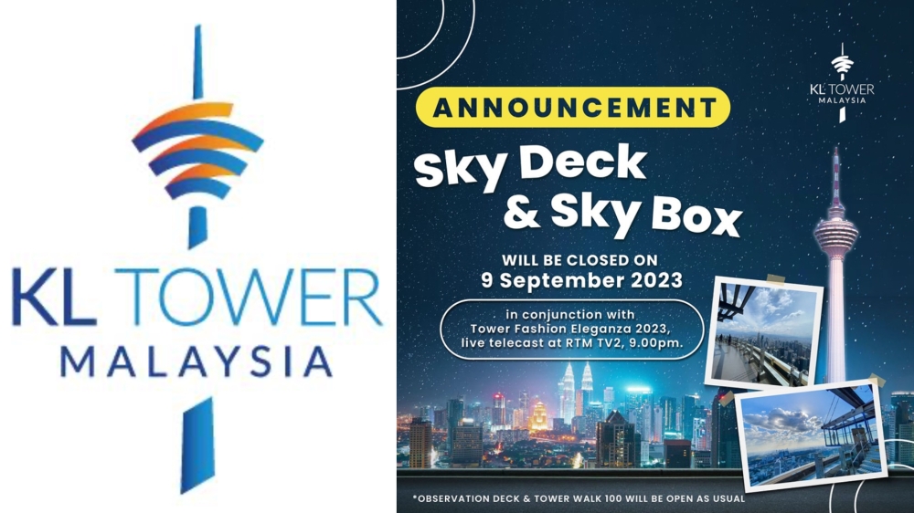 天空步道（Sky Deck）和天空之盒（Sky Box）将于9月9日暂停对外开放。-图摘自吉隆坡塔脸书-