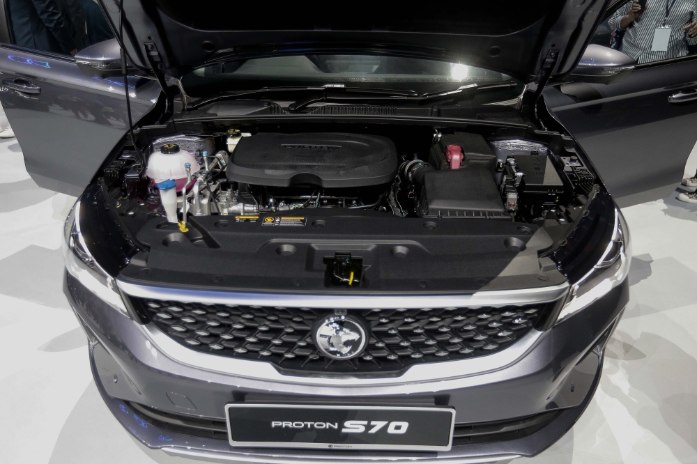 全新的Proton S70搭载1.5L Turbo引擎配 7 DCT 变速箱，提供150马力、226扭矩，百公里加速为9.5秒。-SAYUTI ZAINUDIN摄-