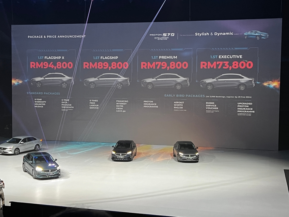 全新的Proton S70售价从7万3800令吉起。-庄礼文摄-