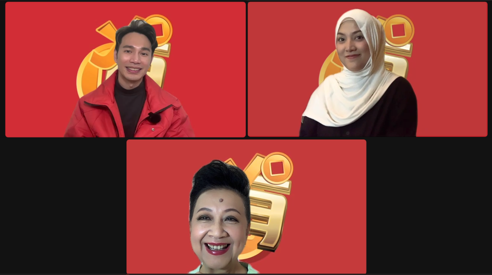 王梓轩（上排左起）、茜拉和薛家燕日前举办线上记者会。-官方单位提供-