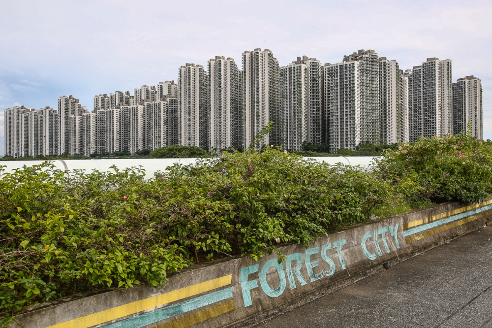 发展商否认森林城市海滩上有鳄鱼出没，已针对网上谣言报警。-Yusof Mat Isa摄-