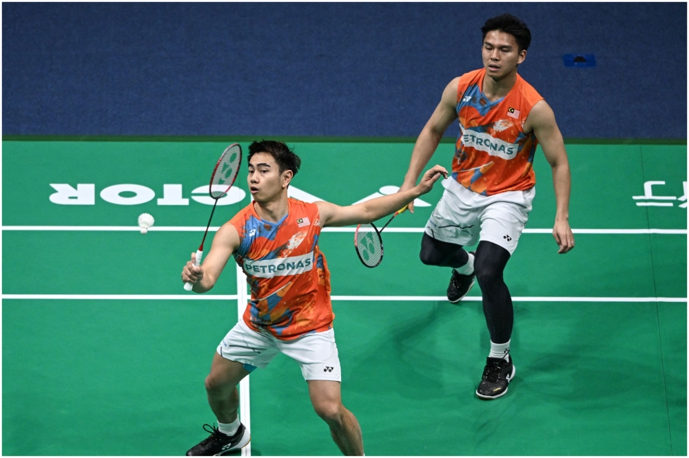 世界排名第19的吴世飞/诺伊祖丁，在本周上演“屠龙记”连续扳倒韩国世冠姜敏赫/徐承宰、台湾奥运冠军李洋/王齐麟以及我国前世冠谢定峰/苏伟译高歌挺进决赛。-法新社-