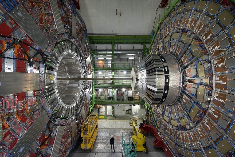 This file photo taken on February 10, 2015 in Meyrin, near Geneva, shows the CMS (Compact Muon Solenoid) Cavern at the European Organisation for Nuclear Research (CERN). - AFP pic