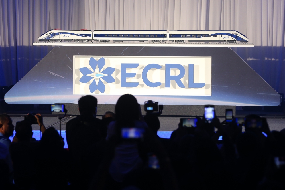 截至今年5月，东海岸铁路计划（ECRL）整体工程进度已达83.38%，有望按计划在2026年12月如期竣工。-Yusof Mat Isa摄-