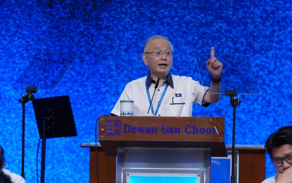 魏家祥周日在马华第30届中央代表第三次大会上致开幕词。-图取自魏家祥面子书-