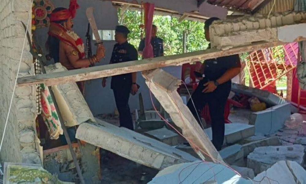 Utchimalai Muneswaran兴都庙早前被人强行拆除，一度引起宗教紧张。-图取自网络-