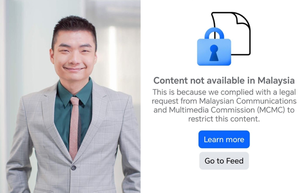 洪伟翔的脸书专页被屏蔽，之后新设立的专页也禁止发贴、留言。
