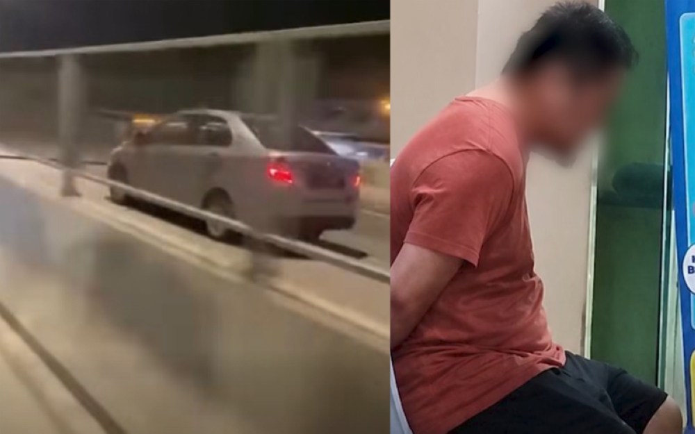 男子逆向行驶发生车祸，检测发现他对酒精呈阳性反应。