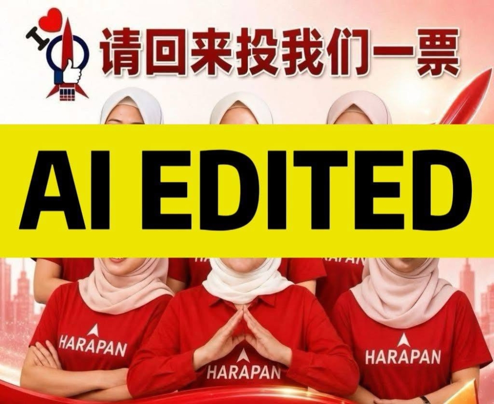 张念群表示，有心人士刻意篡改行动党柔佛女性领袖的海报，恶意修改她们的照片为佩戴穆斯林头巾的女性形象，试图制造恐慌及诱导选民不支持希盟。-图取自张念群面子书-