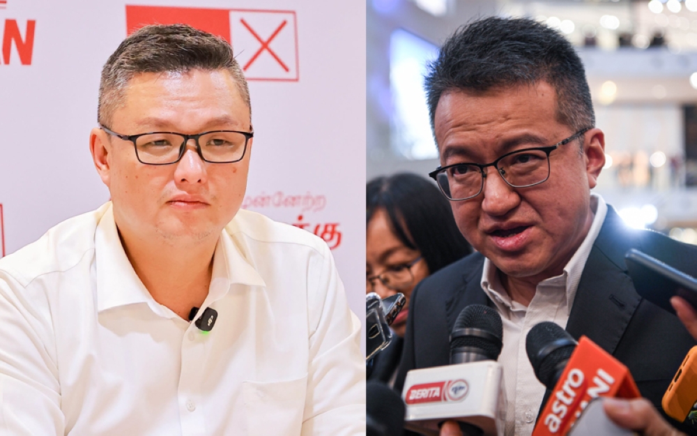 11个行动党支部要求郑凯聪（左）以及刘镇东为丢失柏伶的结果负责任。