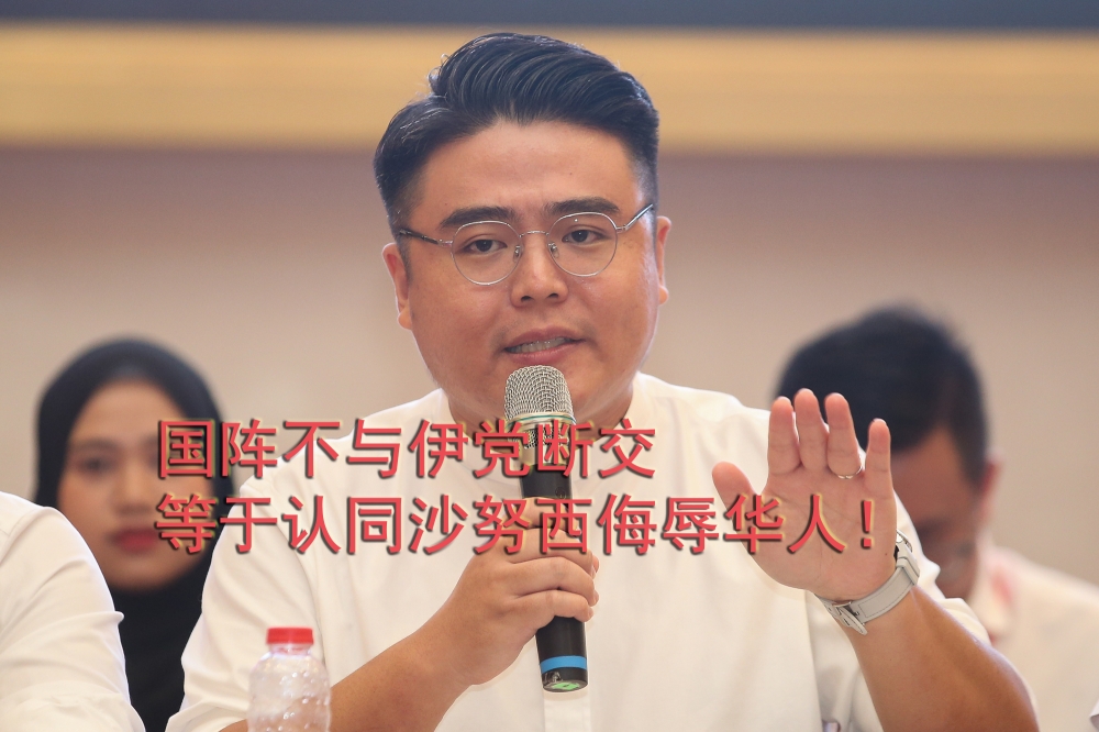 吴家良认为，国阵不与伊党及沙努西断交，等于支持沙努西侮辱华印裔的言论。-Yusof Mat Isa摄-