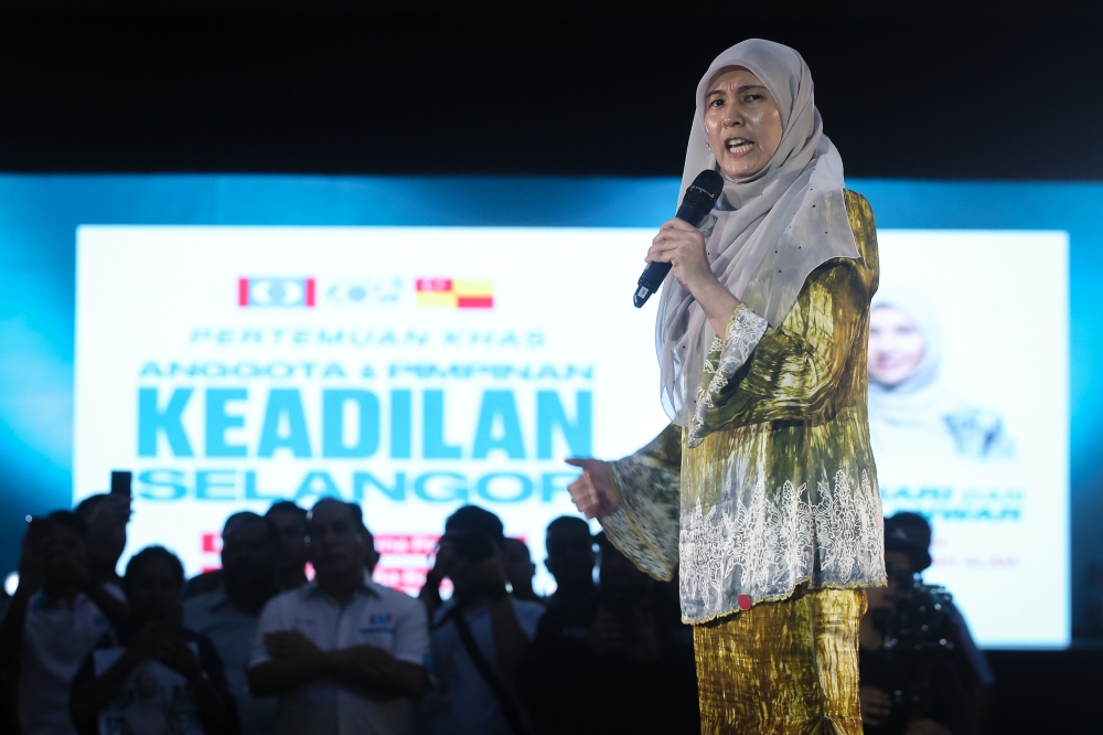 公正党署理主席努鲁依莎将在党代表大会后暂时休假。-Yusof Mat Isa摄-