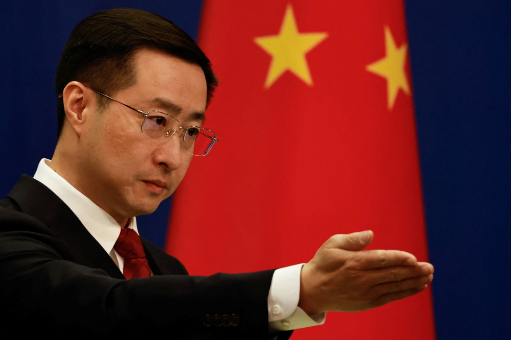 林建说，中国对安华在“一个中国”的表态表示赞赏。-路透社-