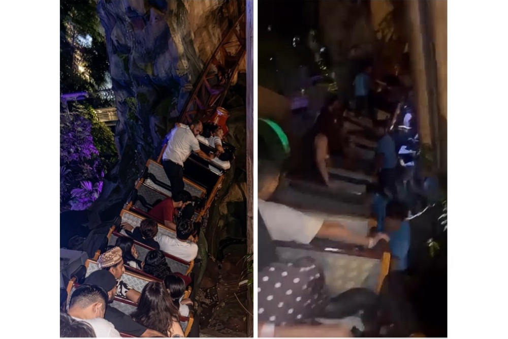 双威水上乐园上周六发生的过山车事故，导致10名游客受轻伤。-图取自Warga Wilayah面子书截图-
