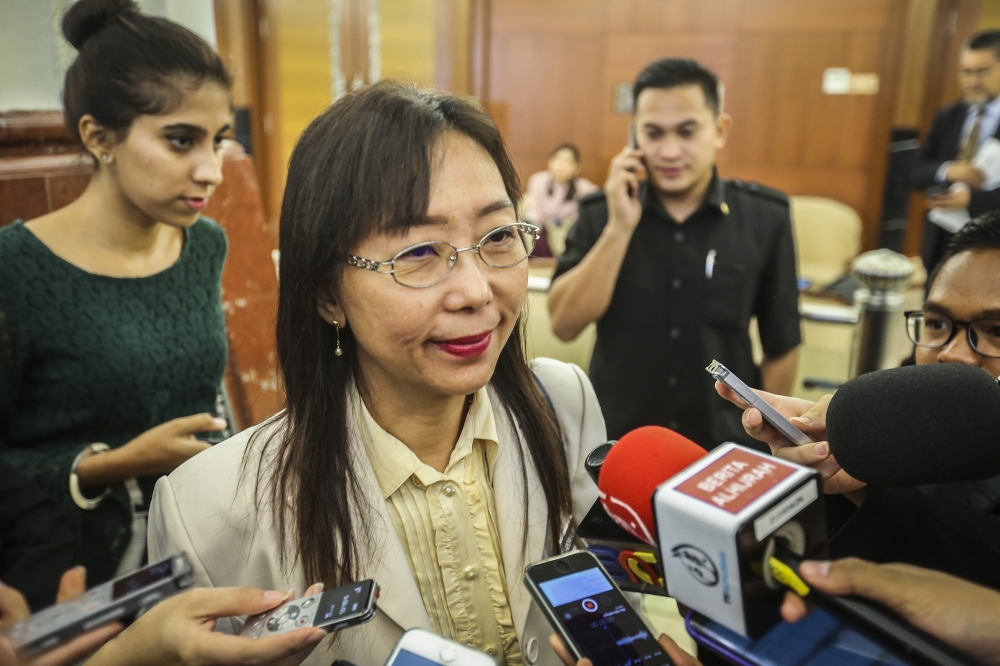 郭素沁在起诉阿克玛诽谤案胜诉，赔偿金达25万令吉。-Firdaus Latif摄-