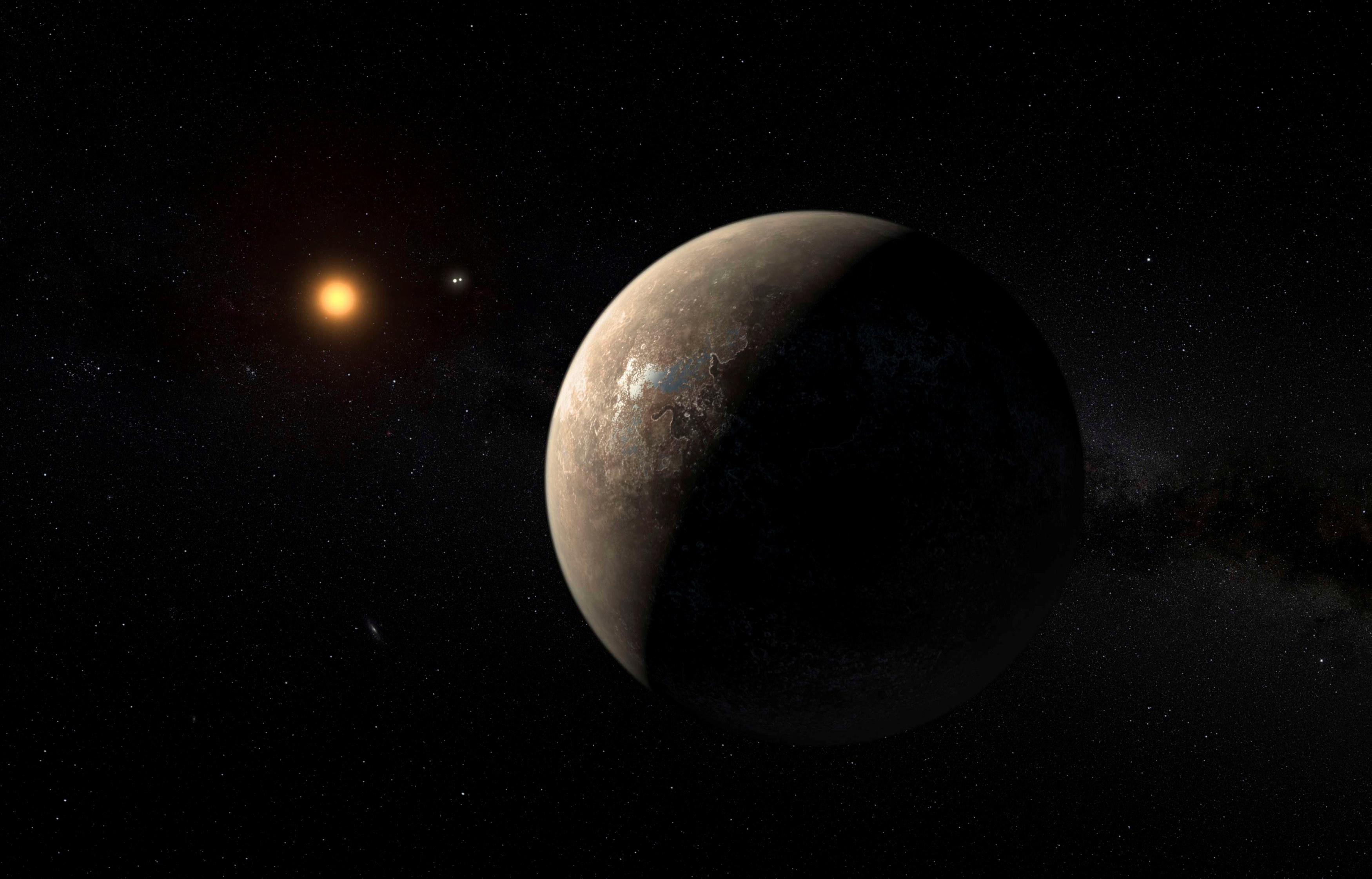 The planet Proxima b orbiting the red dwarf star Proxima Centauri, the closest star to our Solar System, is seen in an undated artist's impression released by the European Southern Observatory August 24, 2016. ESO/M. Kornmesser/Handout via Reuters THIS IM