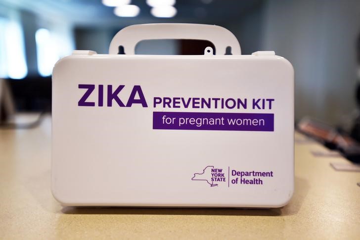 The New York State Department of Health unveiled a Zika Prevention Kit for pregnant women during the rollout of a Zika Information hotline and website, in New York, NY, U.S., August 2, 2016. Kevin P. Coughlin/Office of the Governor/Handout via REUTERSn