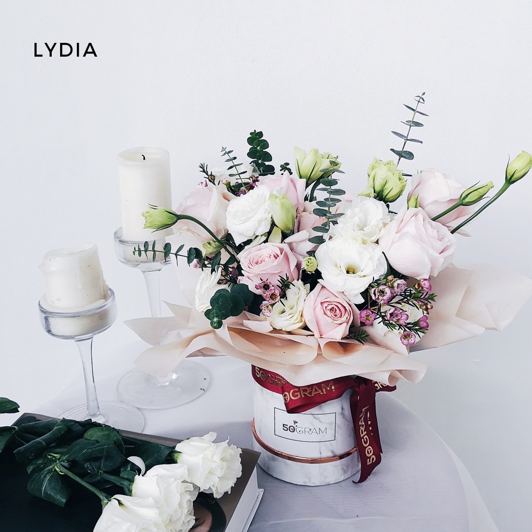 LYDIA是无条件爱与理解，粉色包装盒搭配大理石设计，立即调出可爱的感觉。-图摘自50Gram ig-