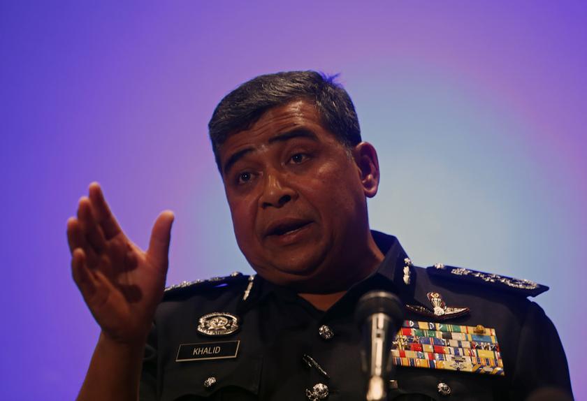 Inspector General of Police Tan Sri Khalid Abu Bakar addresses a news conference on the two passengers who had travelled onboard the missing MH370 plane on stolen passports in KLIA, on March 11, 2014. u00e2u20acu201d Reuters pic