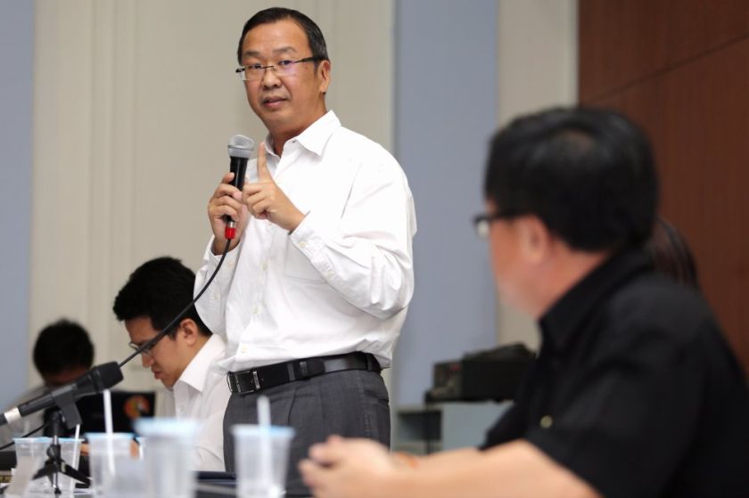 Gerakan Vice-President Dominic Lau Hoe Chai speaks at the cabinet reshuffle forum at KLSCAH. u00e2u20acu201d Picture by Choo Choy May