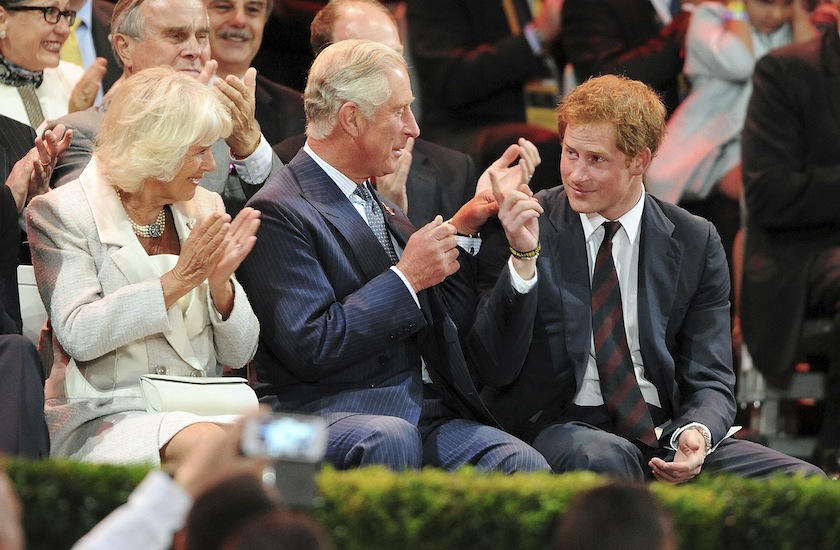 (From left) Britain's Camilla, Duchess of Cornwall and Prince Charles applaud Prince Harry after he gave a speech during the opening ceremony of the Invictus Games at Olympic Park in London September 10, 2014. u00e2u20acu201d Reuters pic